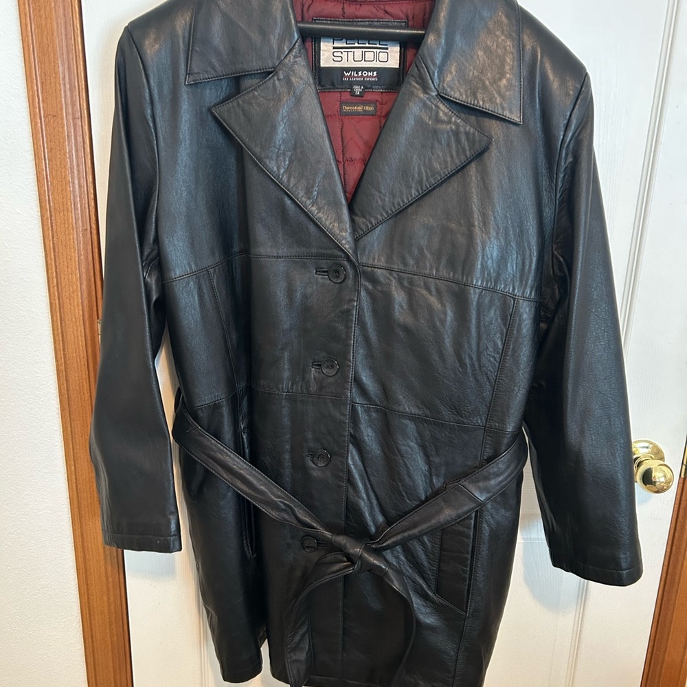 Studio Village Black Leather Coat